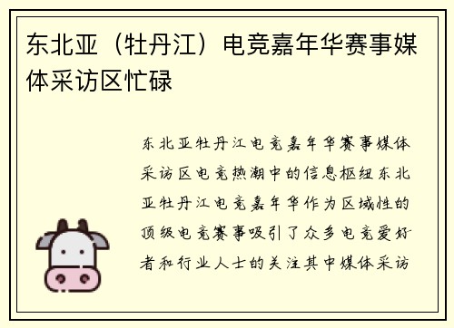 东北亚（牡丹江）电竞嘉年华赛事媒体采访区忙碌